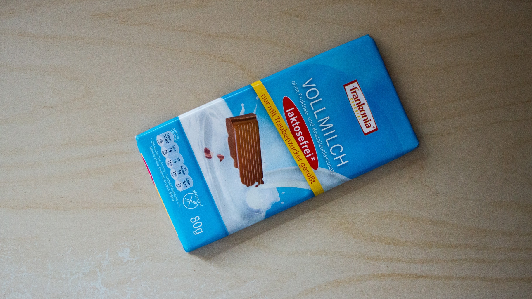 Frankonia Vollmilch Schokolade – laktosefrei und fructosearm